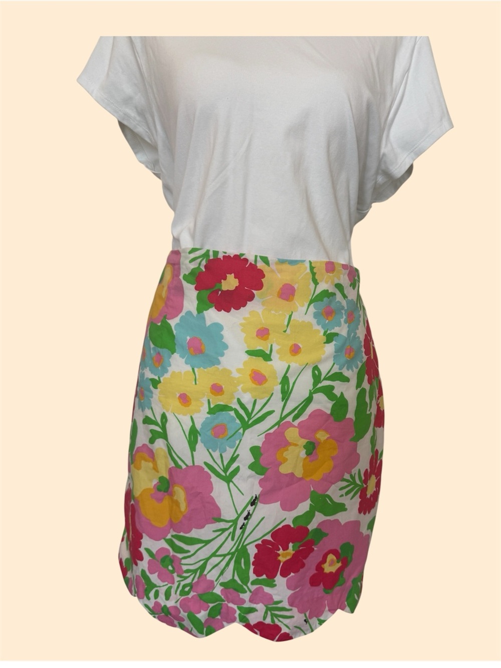 Lilly Pulitzer Lynnie Resort White Big Garden By The Sea Floral Skirt